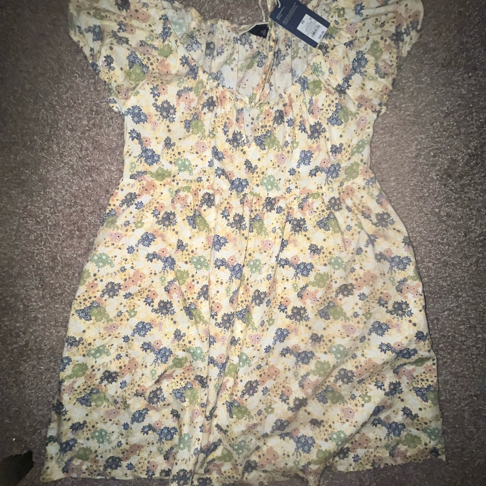 Short Babydoll Yellow Floral dress